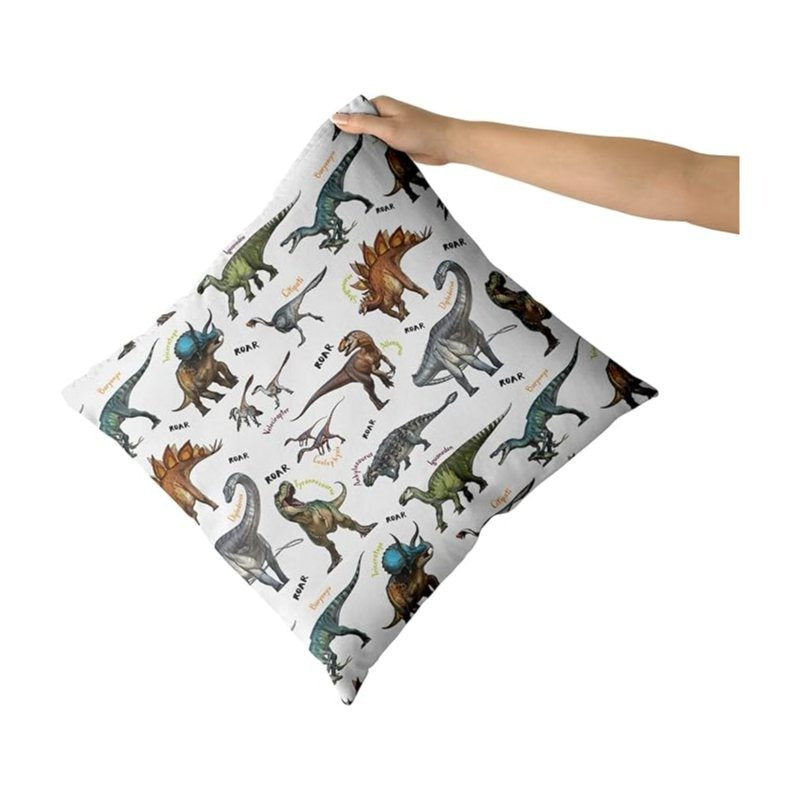 Wild Dinosaur Pillow Cover - Animal Dinosaur Pillowcase Tyrannosaurus Rex Brachiosaurus Dinosaur Pillowcase Square 18x18 Suitable For Boys' Room Home Decoration