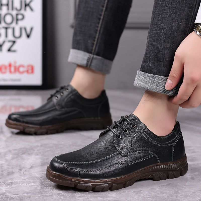 Mens Leather Shoes With A Tendon-sole