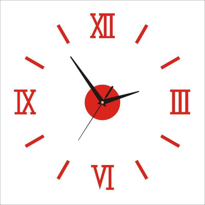 Creative acrylic mirror wall clock DIY stereo hanging