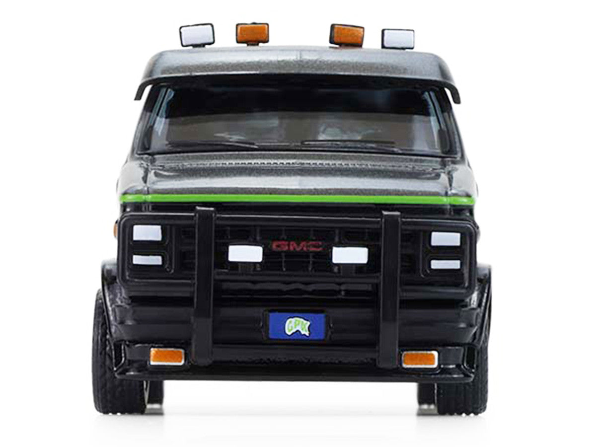 1983 GMC Vandura Van Gray Metallic and Black with Green Slime Graphics "Petey Da Fool" "Garbage Pail Kids" Series 8 1/64 Diecast Model Car by Greenlight