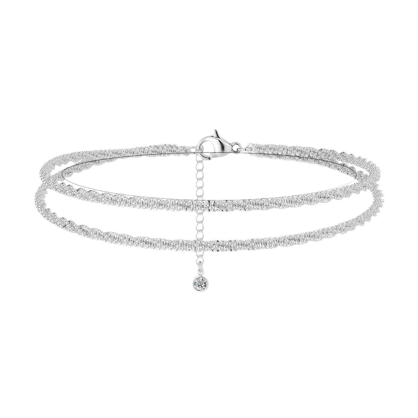 Fashion Trend Sparkling Foot Ornaments Double Layer