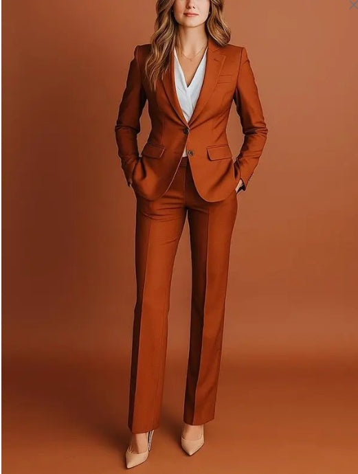 Caramel Single - Breasted 2-Piece Suit
