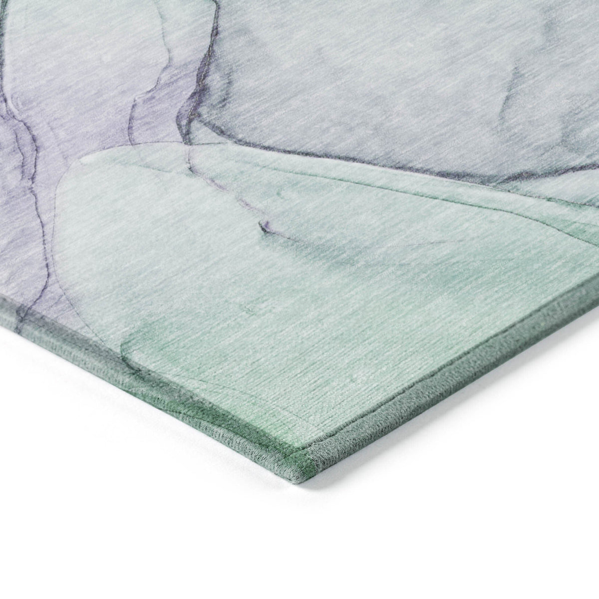 3' X 5' Blue and Gray Abstract Washable Non Skid Indoor Outdoor Area Rug