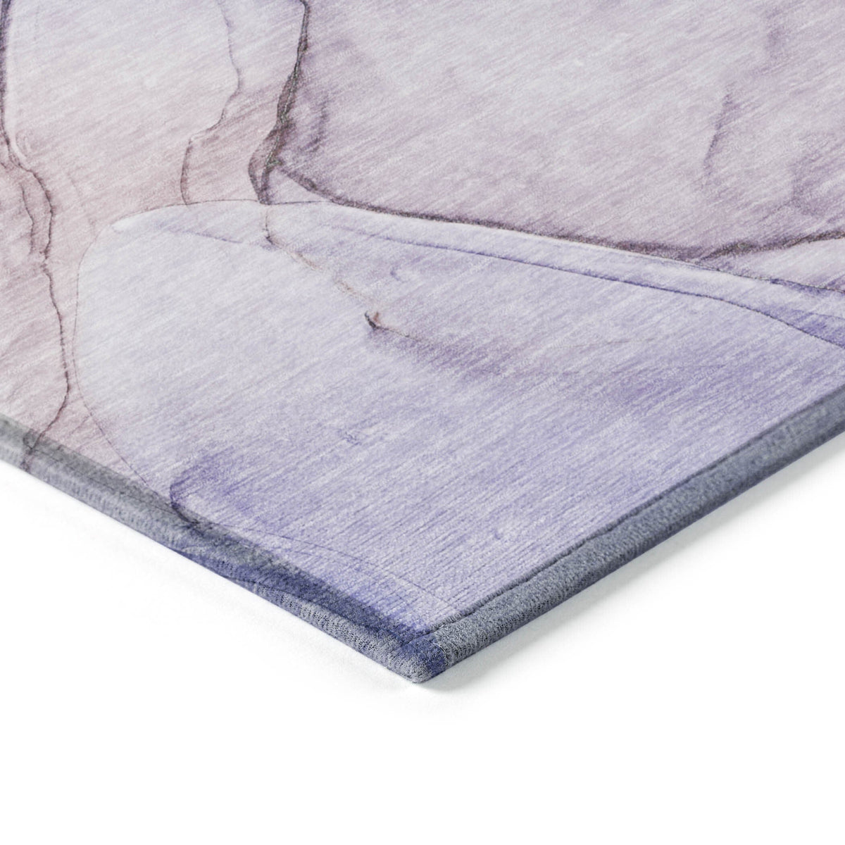 2' X 8' Gray and Purple Abstract Washable Non Skid Indoor Outdoor Runner Rug