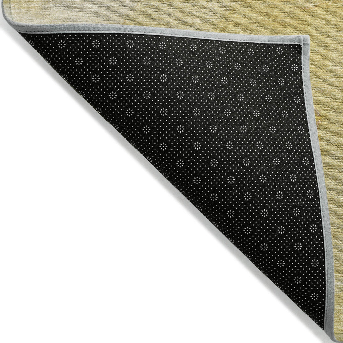 2' X 8' Gold Abstract Washable Non Skid Indoor Outdoor Runner Rug