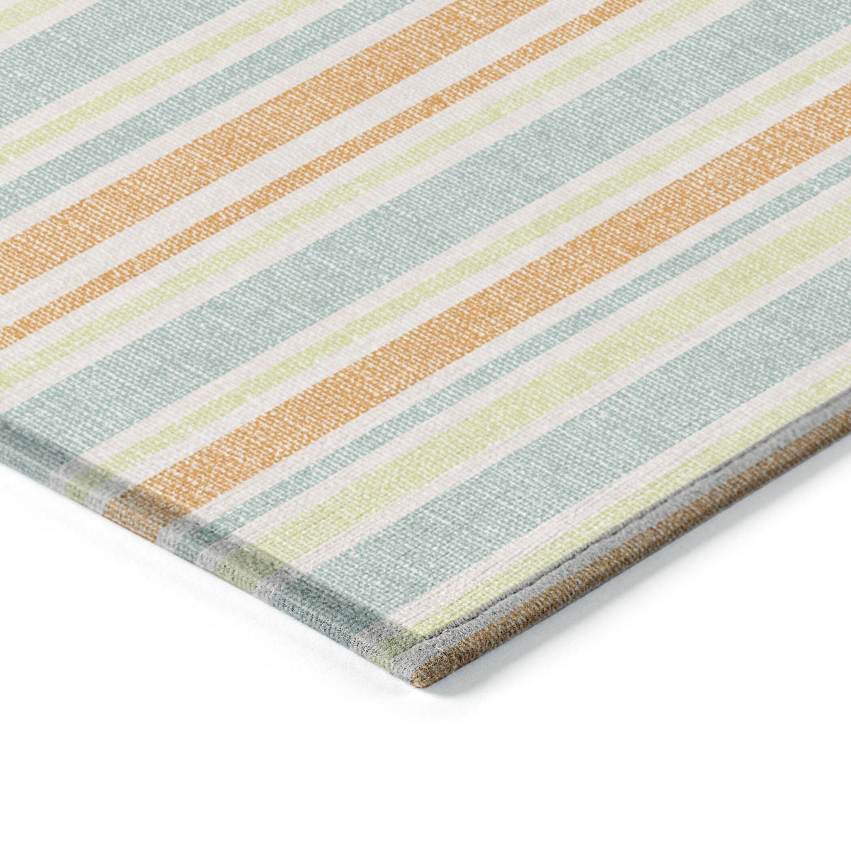 3' X 5' Orange Striped Washable Non Skid Indoor Outdoor Area Rug