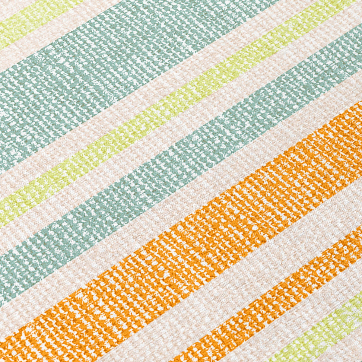 3' X 5' Orange Striped Washable Non Skid Indoor Outdoor Area Rug