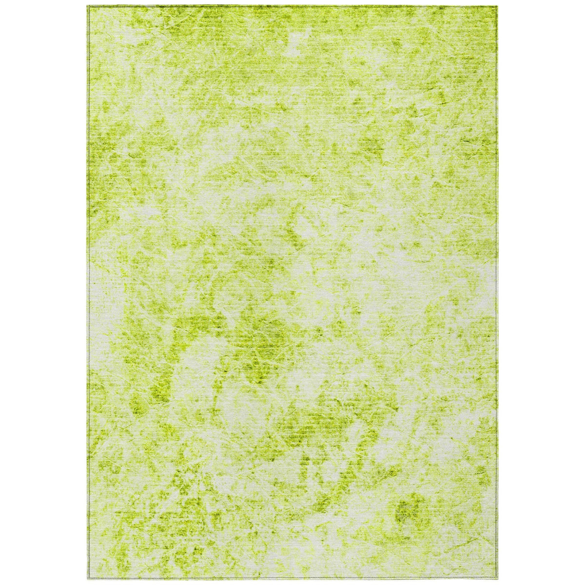 3' X 5' Lime Green Abstract Washable Non Skid Indoor Outdoor Area Rug
