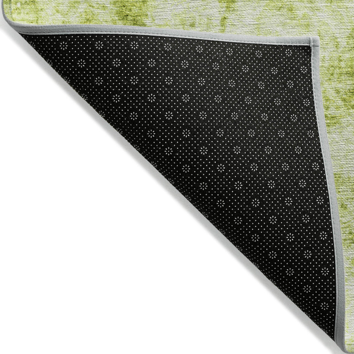 3' X 5' Lime Green Abstract Washable Non Skid Indoor Outdoor Area Rug