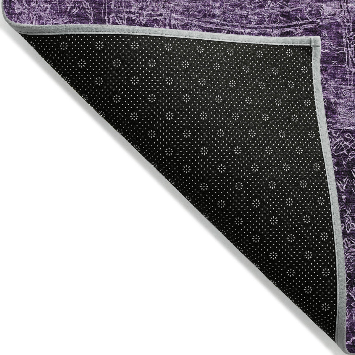 3' X 5' Purple Abstract Washable Non Skid Indoor Outdoor Area Rug