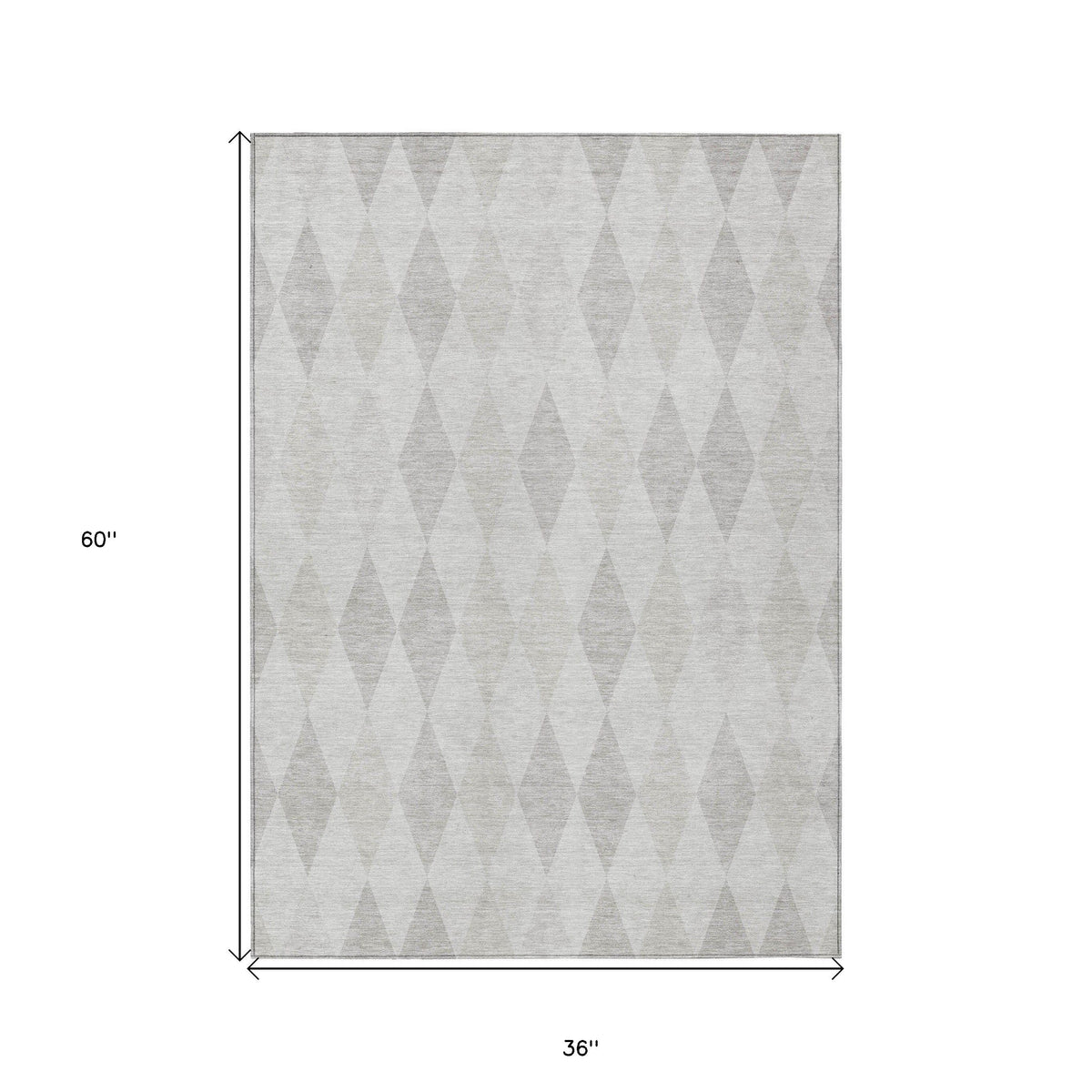 3' X 5' Gray Geometric Washable Non Skid Indoor Outdoor Area Rug