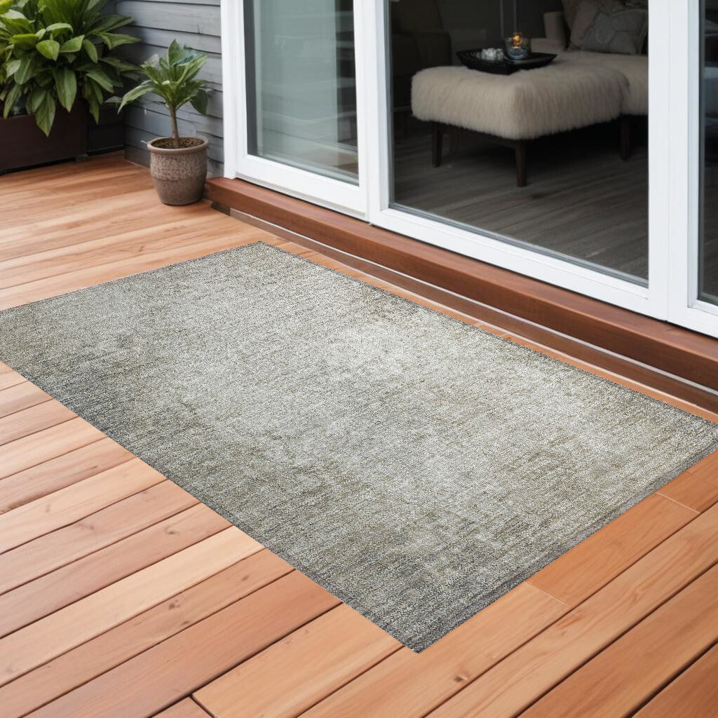 3' X 5' Beige Washable Non Skid Indoor Outdoor Area Rug