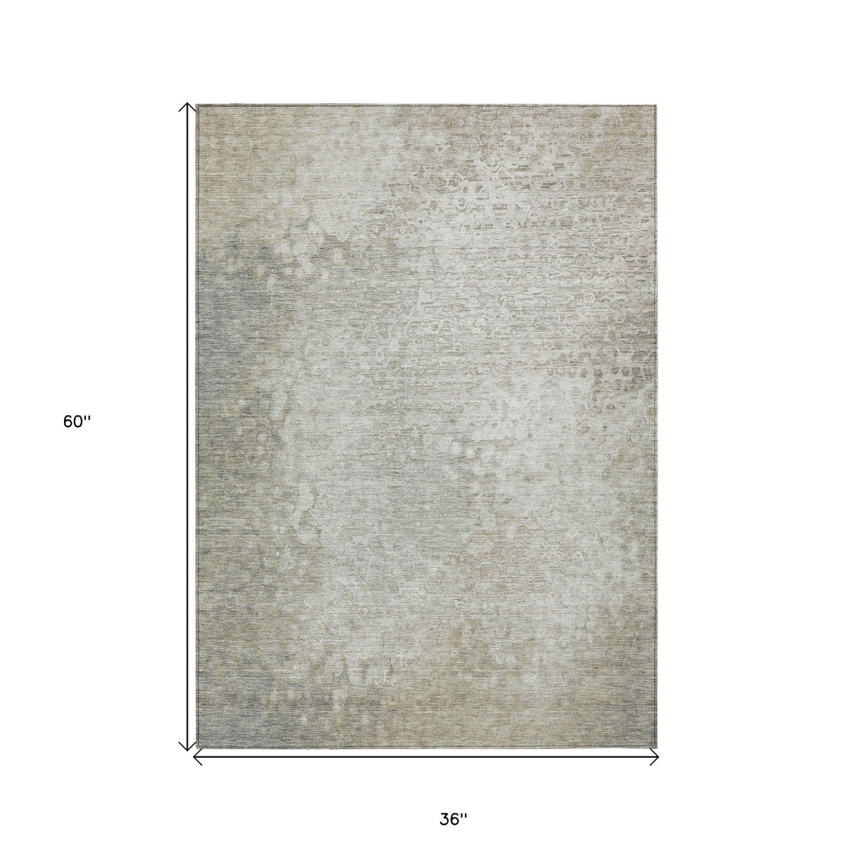 3' X 5' Beige Washable Non Skid Indoor Outdoor Area Rug