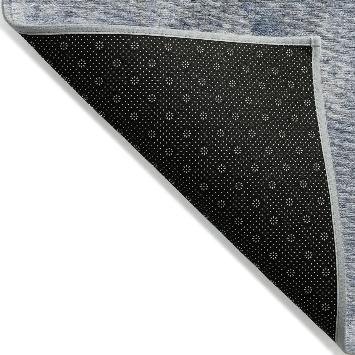 3' X 5' Blue Abstract Washable Non Skid Indoor Outdoor Area Rug
