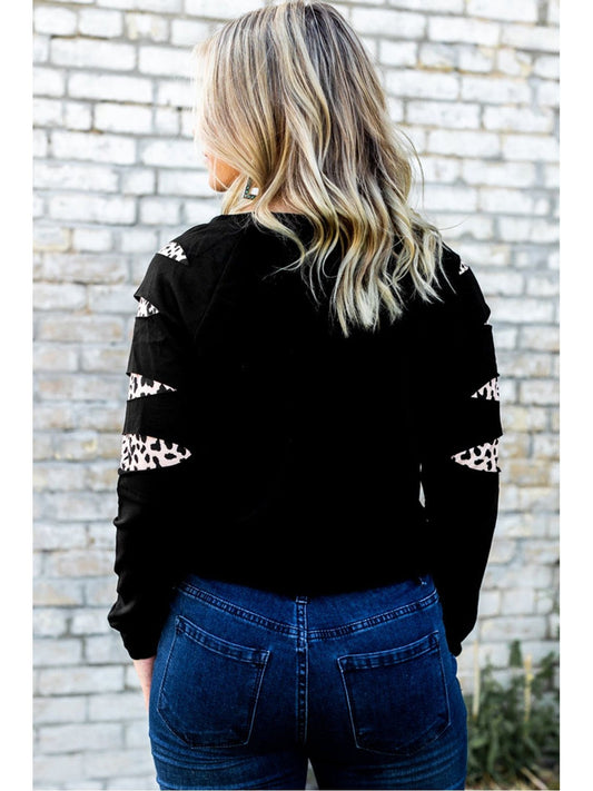 Women Graphic Leopard Patch Sweatshirt