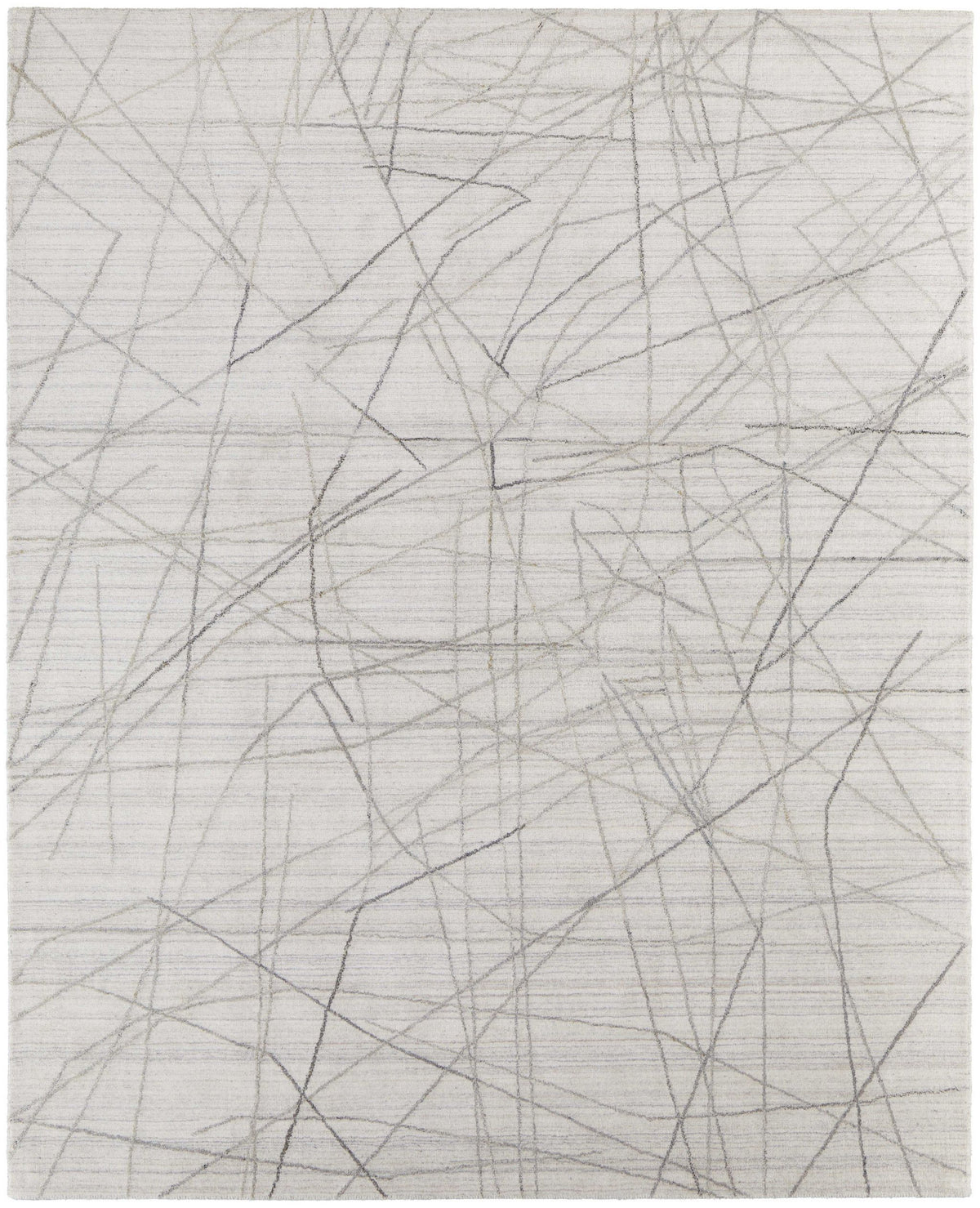 2' X 3' Gray and Ivory Abstract Hand Woven Area Rug