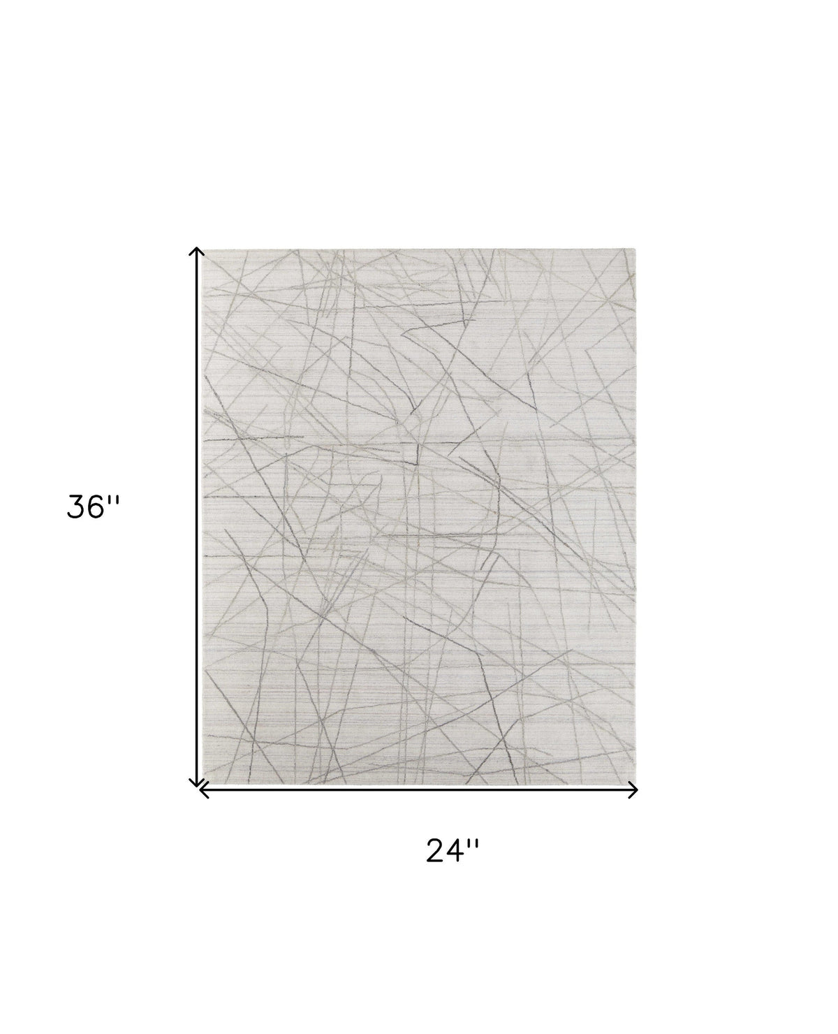 2' X 3' Gray and Ivory Abstract Hand Woven Area Rug