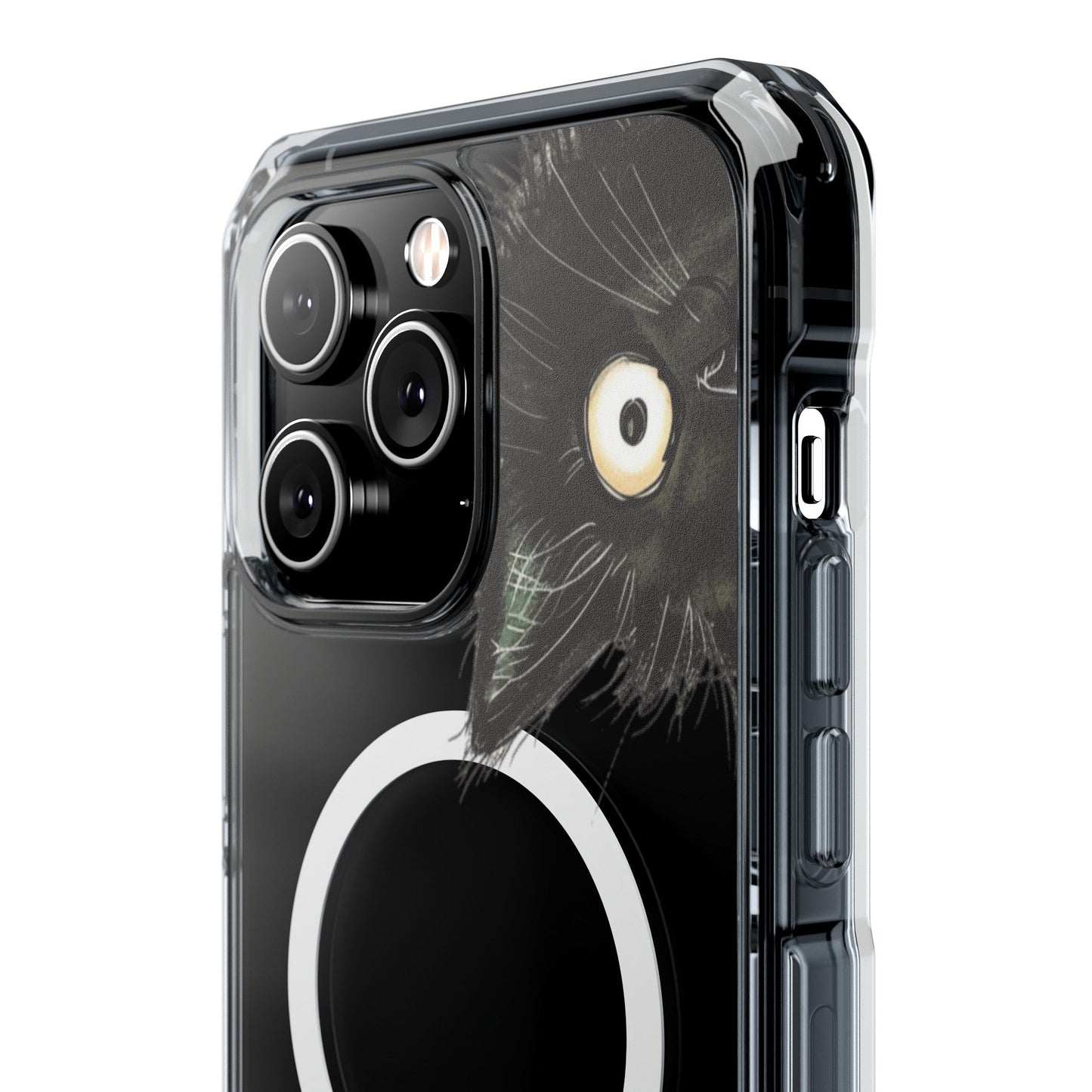 Curious Black Cat Magnetic Clear Case for iPhone Series