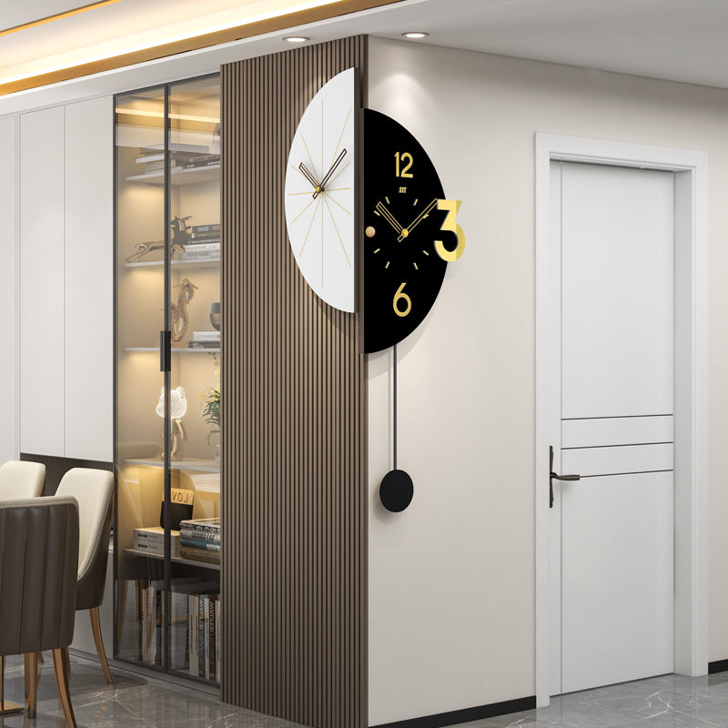 Double Sided Corner Wall Clock Modern Pendulum Home Decor
