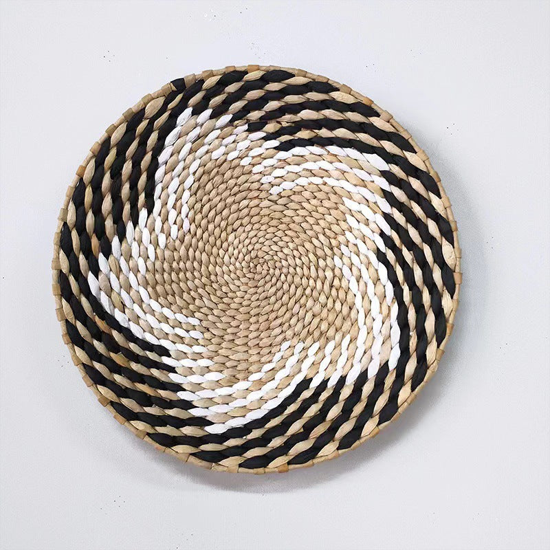 Woven Straw Wall Decor Round Living Room Ornament Wall Hanging