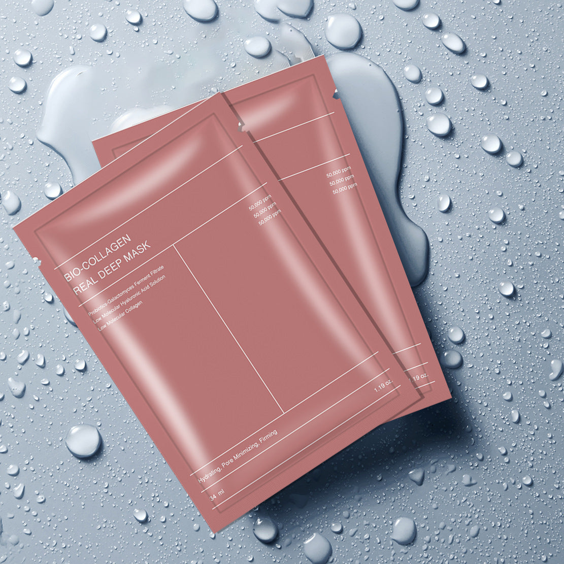 Bio Collagen Facial Mask -pink, Without Logo- 34ml 1tablet