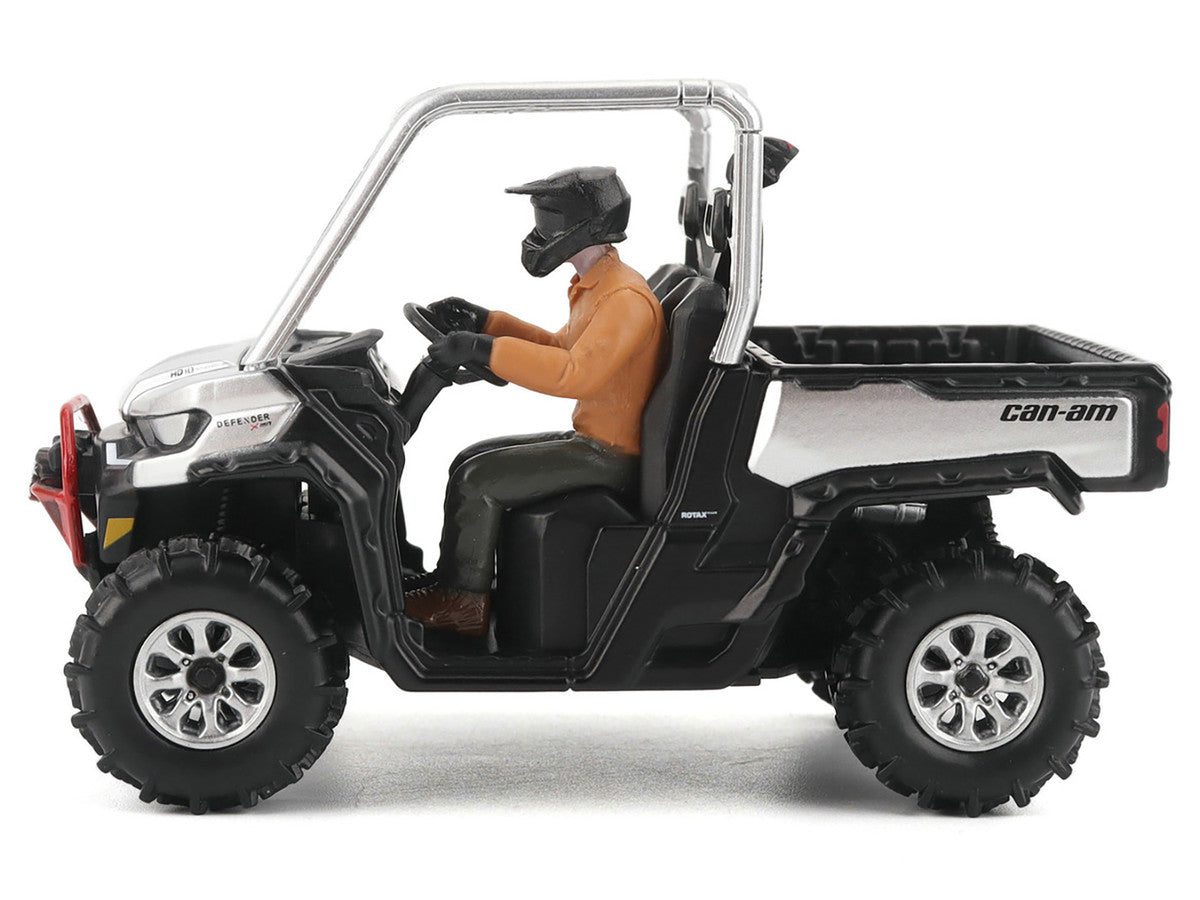 Can-Am Defender XMR Silver Metallic and Black with Driver Figure 1/32 Diecast Model by BRP Models