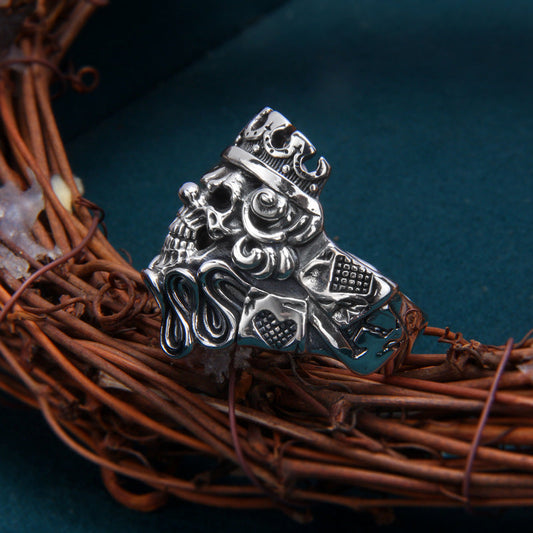 S925 Sterling Silver Men's Skull Ring