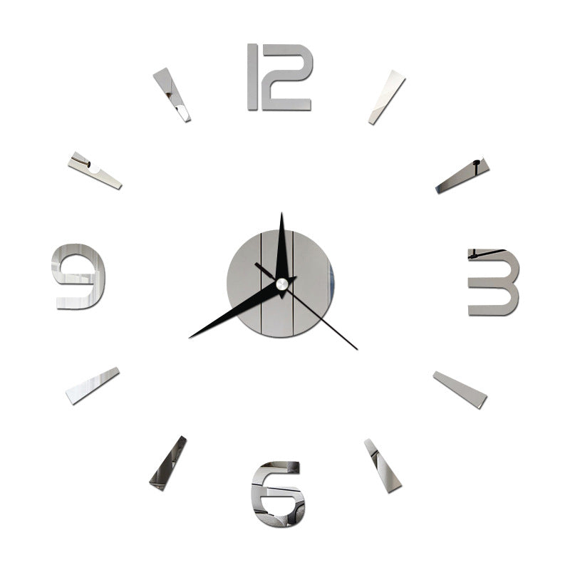 Creative acrylic mirror wall clock DIY stereo hanging