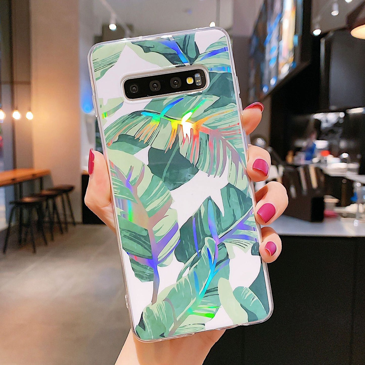 Laser Canna leaf mobile phone case