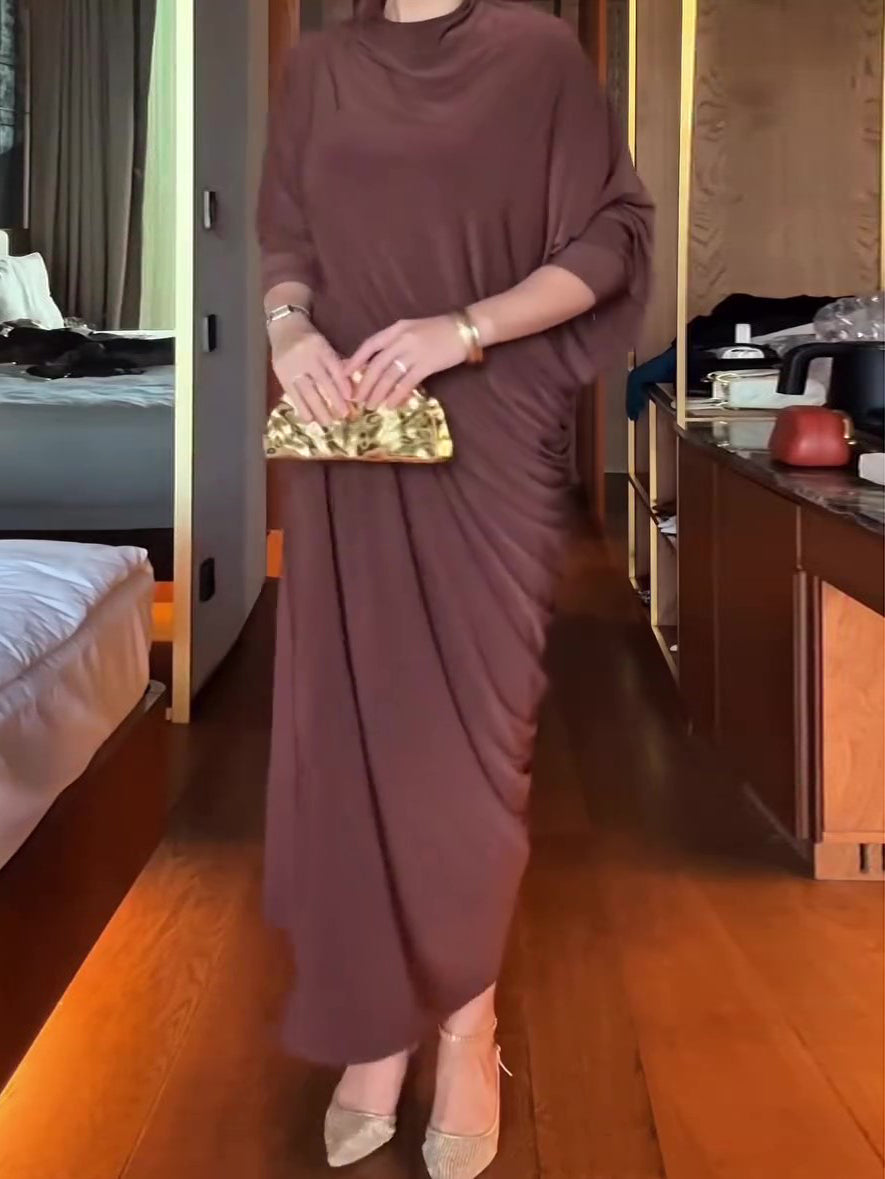 Elegant Pleated Tie Dress Two-piece Set