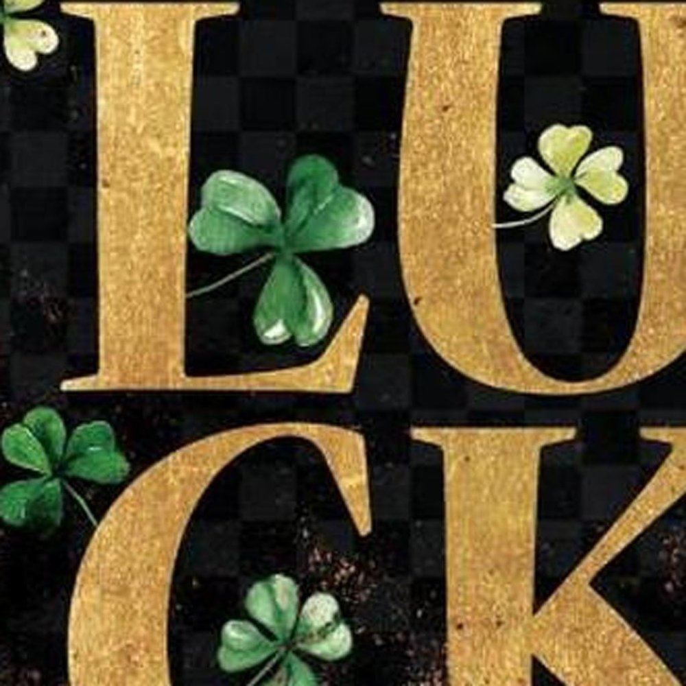12" X 12" Black Green And Gold St Patrick's Day Floral Luck Canvas Square Wall Decor