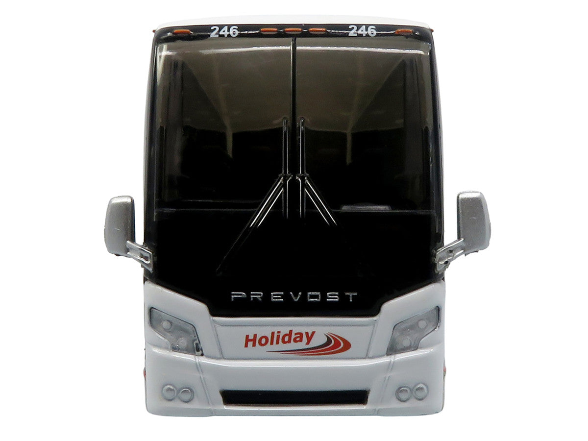 Prevost H3-45 Coach Bus "Holiday Tours - 2024 IMG Operator of the Year" White with Graphics Limited Edition 1/64 Diecast Model by Iconic Replicas