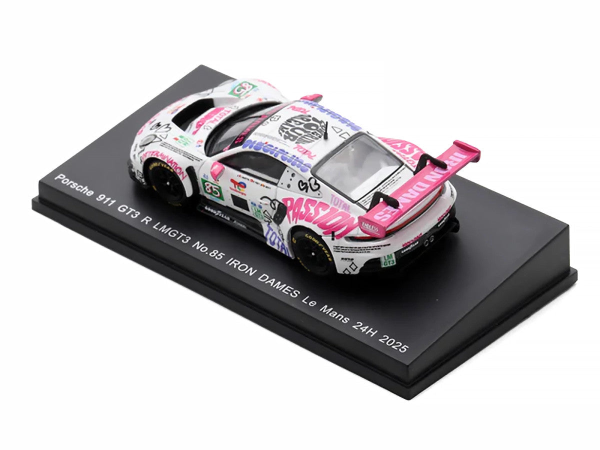 Porsche 911 GT3 R LMGT3 #85 Sarah Bovy - Rahel Frey - Celia Martin "Iron Dames" "24 Hours of Le Mans" (2025) 1/64 Diecast Model Car by Spark