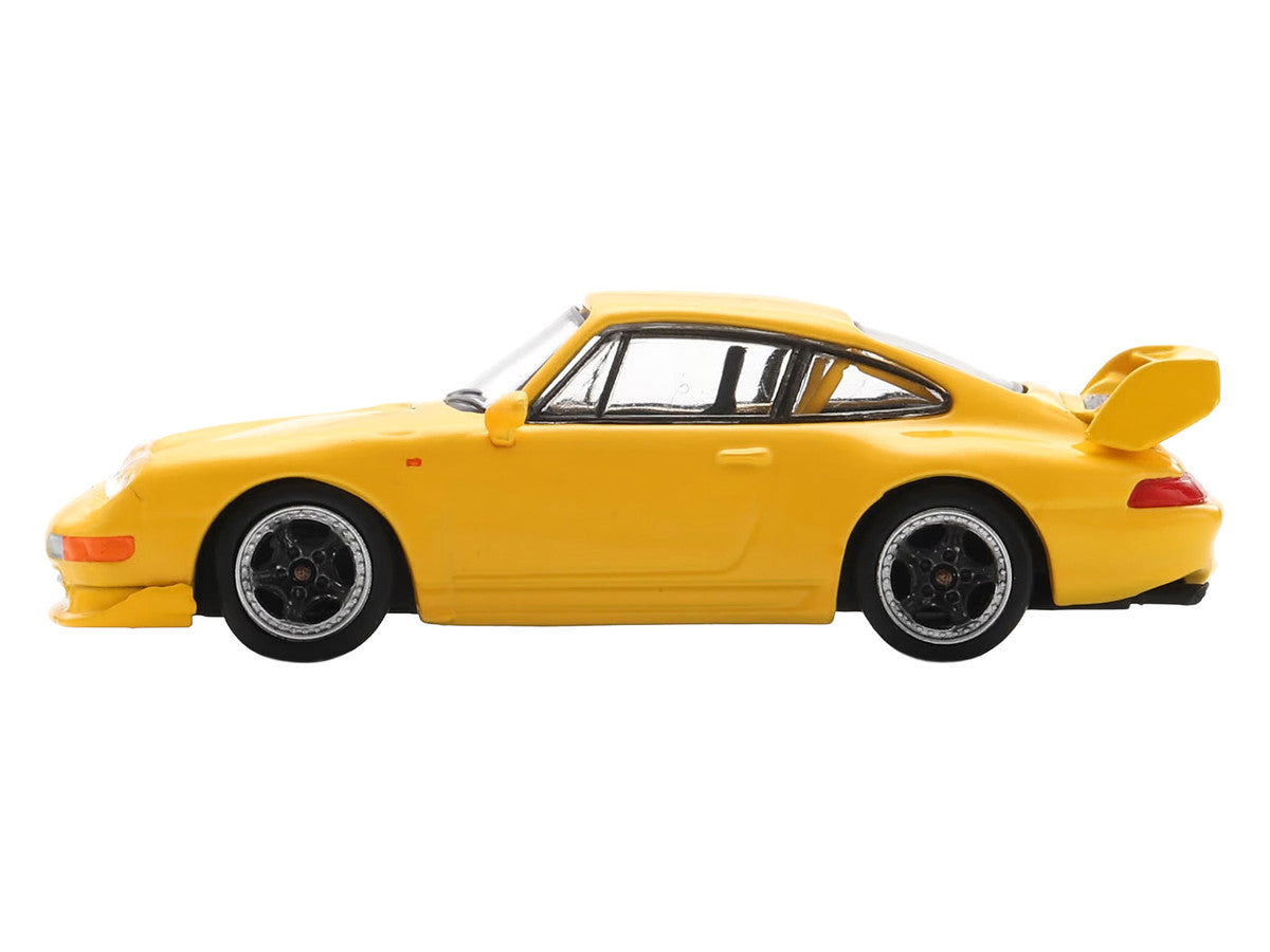 1995 Porsche 911 Carrera RS 3.8 Yellow 1/64 Model Car by Spark