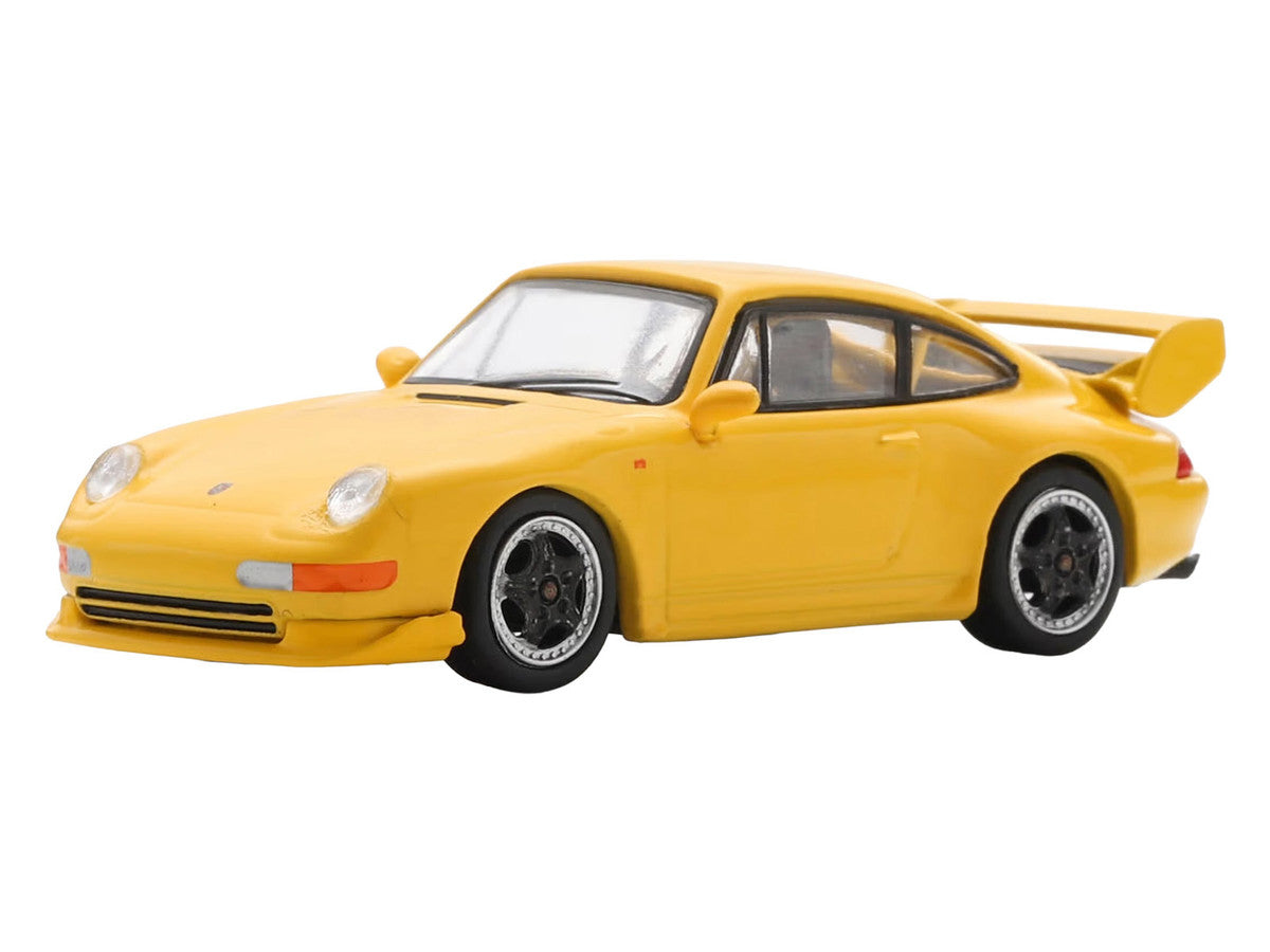 1995 Porsche 911 Carrera RS 3.8 Yellow 1/64 Model Car by Spark