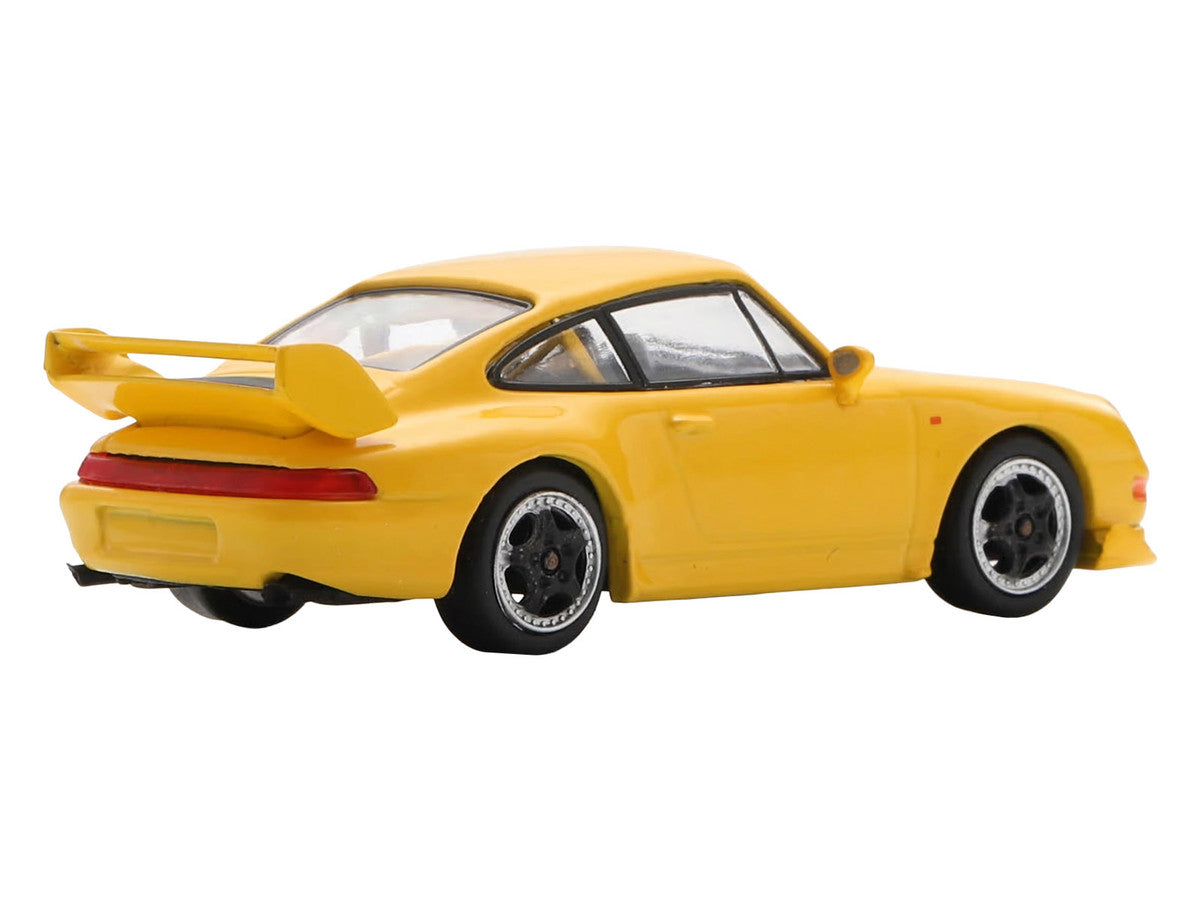 1995 Porsche 911 Carrera RS 3.8 Yellow 1/64 Model Car by Spark
