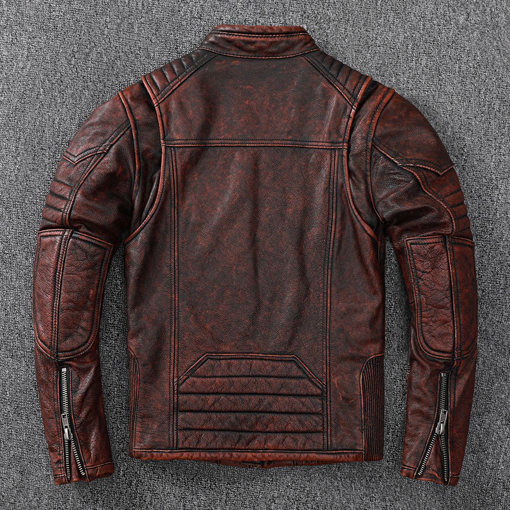 Harley Motorcycle Jacket in Vintage Genuine Leather