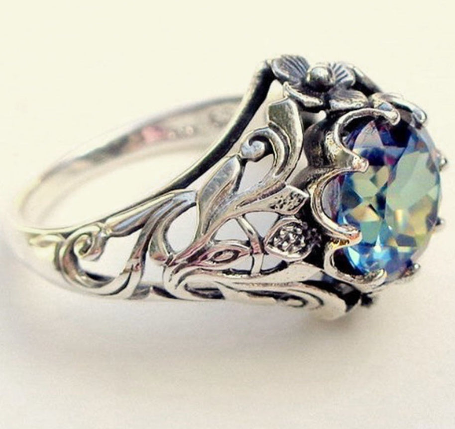 Vintage alloy set topaz jewelry