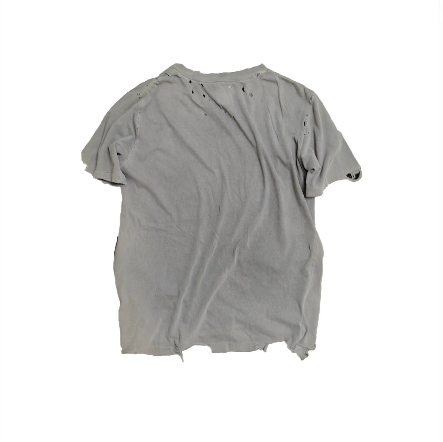 Damaged Neck lace Reworked Washed Short Sleeves
