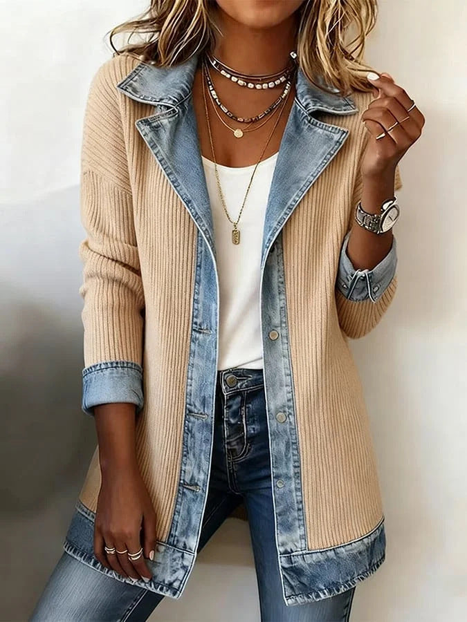 2026 Autumn European And American Foreign Trade New Women's Fashion Elegant Slim-Fit Long-Sleeve Patchwork Jacket For Women