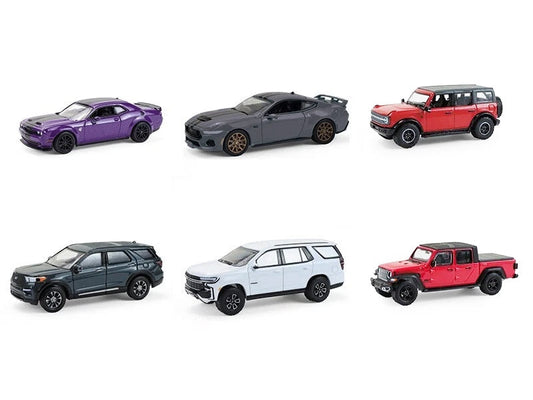 "Showroom Floor" Series 7 Set of 6 Cars 1/64 Diecast Model Cars by Greenlight
