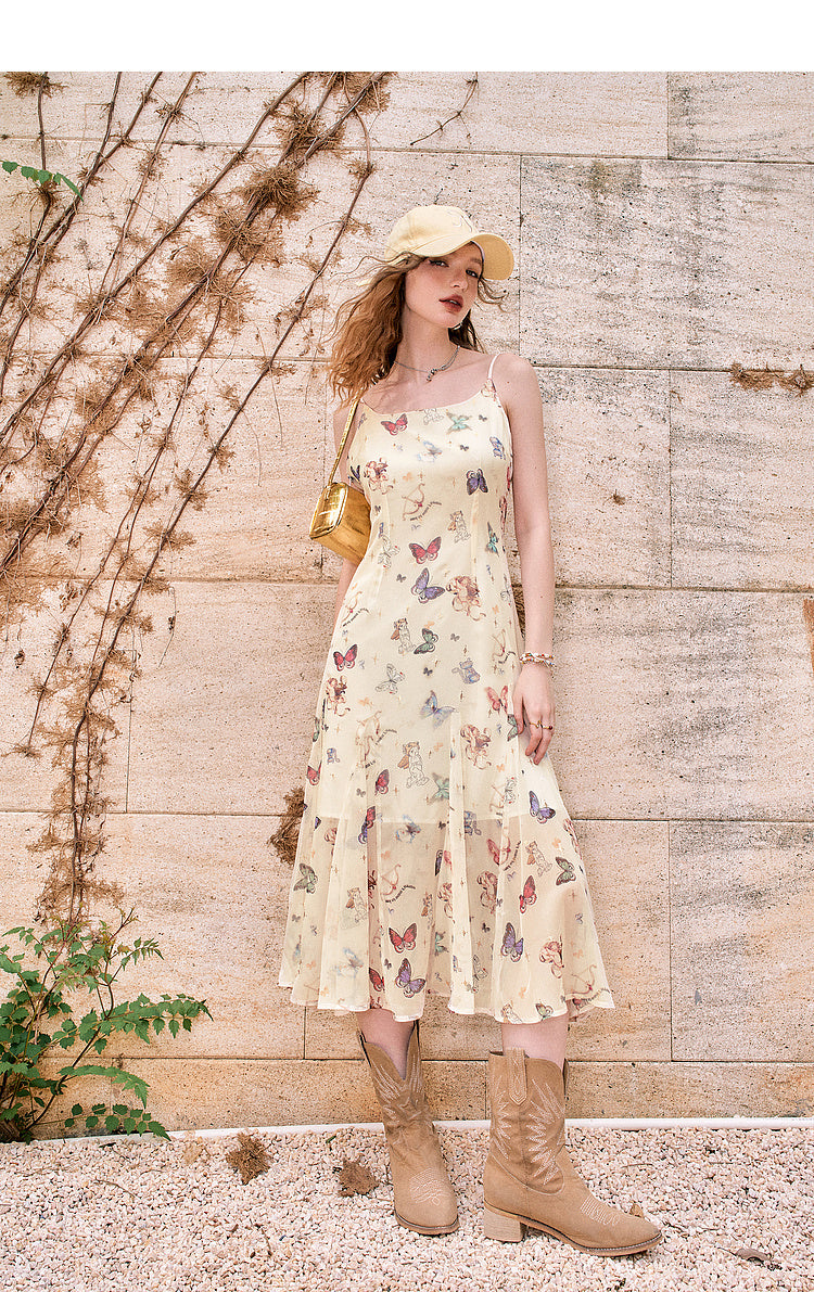 Women's Fashion Printing Slip Dress