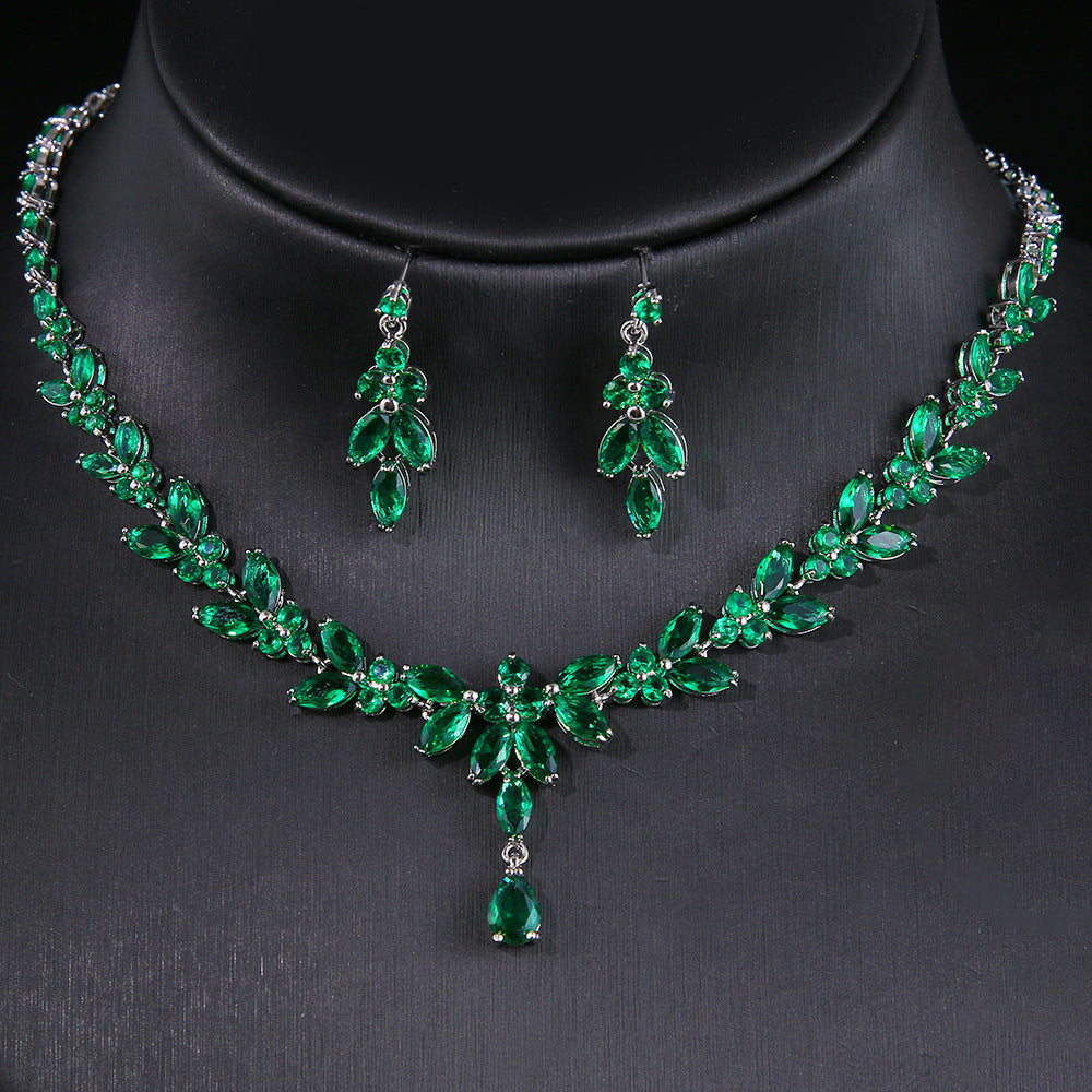 Simple White Bride Zircon Set Women