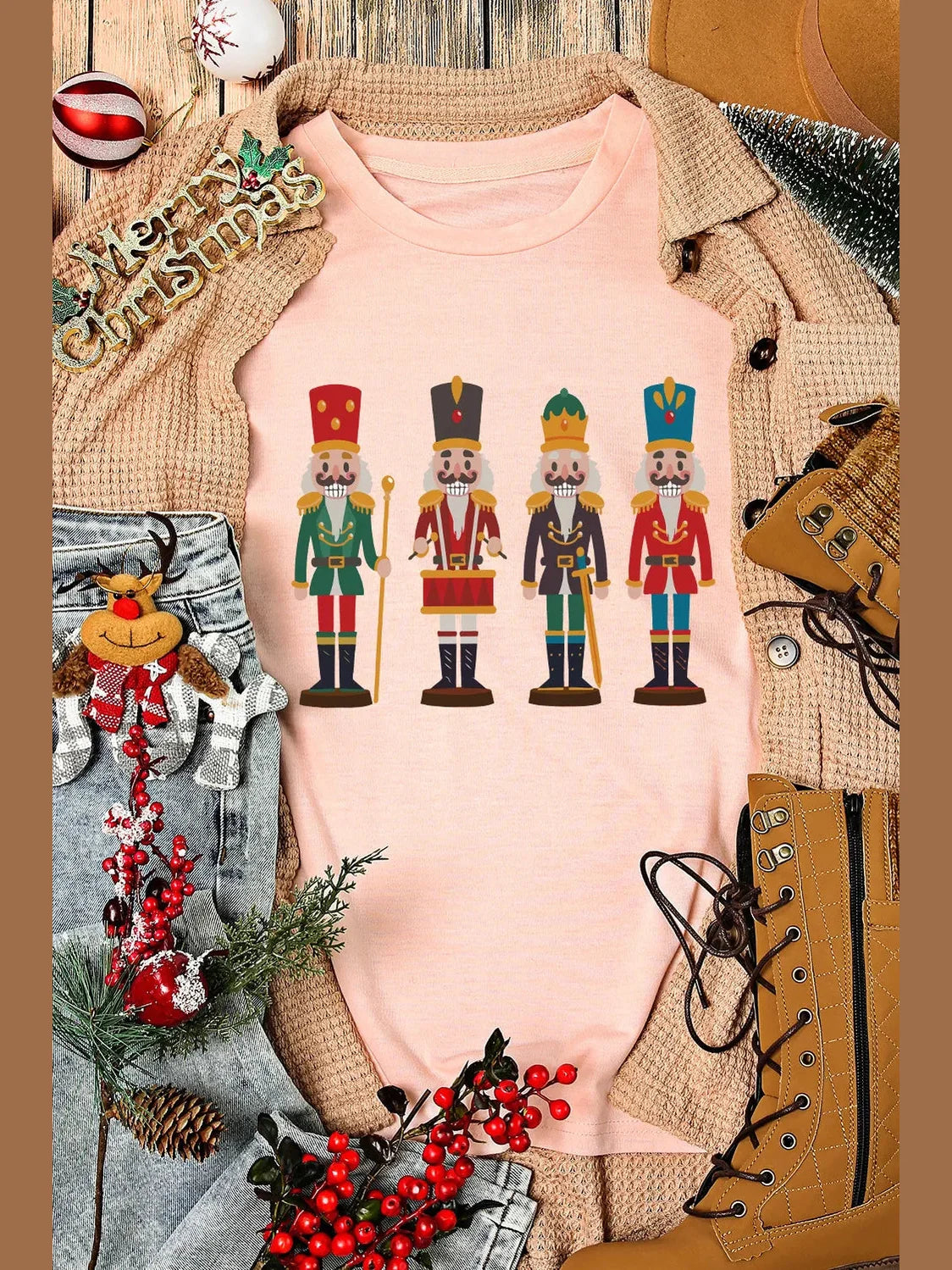 Nutcracker Round Neck Short Sleeve T-Shirt