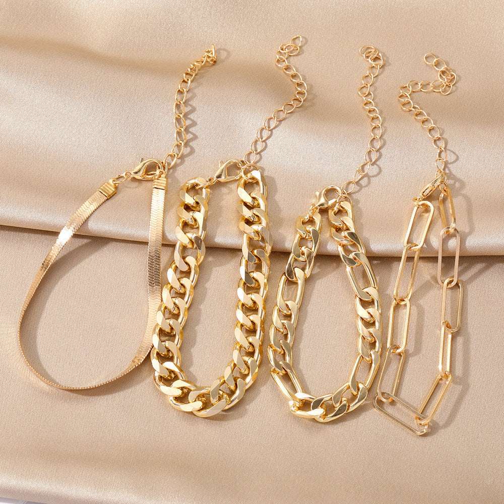 Vintage Metal Bracelet Set Ladies Mens