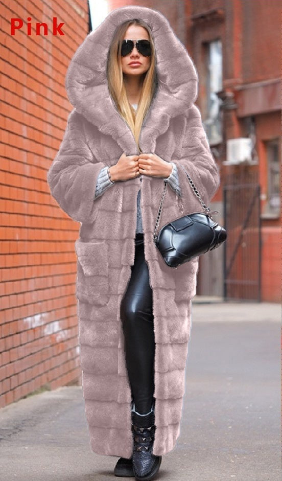 Fashionable Thickened Long Plush Women's Coat