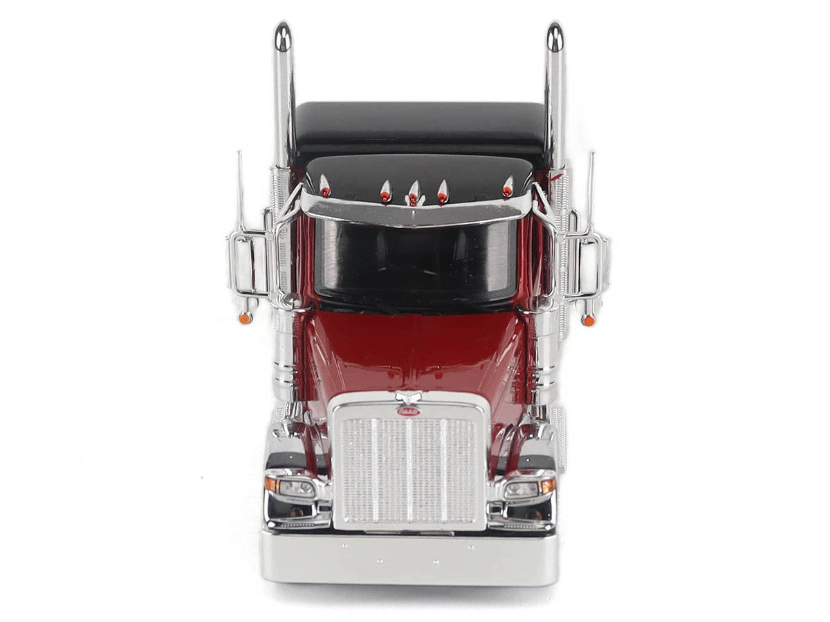 Peterbilt 589 Legendary Package Tandem-Axle Truck Tractor with 58" Sleeper Cab Legendary Red with Black Top "Transport Series" 1/50 Diecast Model by Diecast Masters