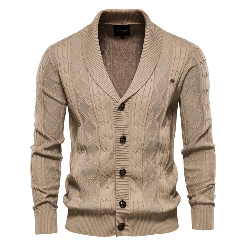 2026 Autumn Winter Sweater For Men Casual Knitwear Men's Jacket With Patchwork Korean Style Slim Fit Youth Color Block