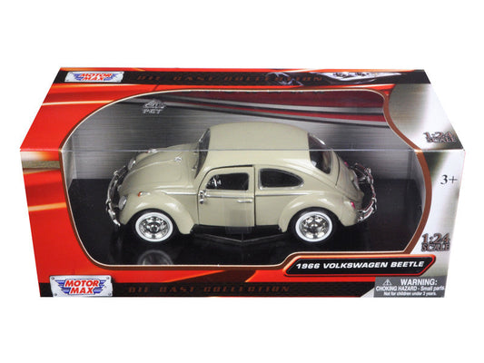 1966 Volkswagen Beetle Beige 1/24 Diecast Model Car by Motormax