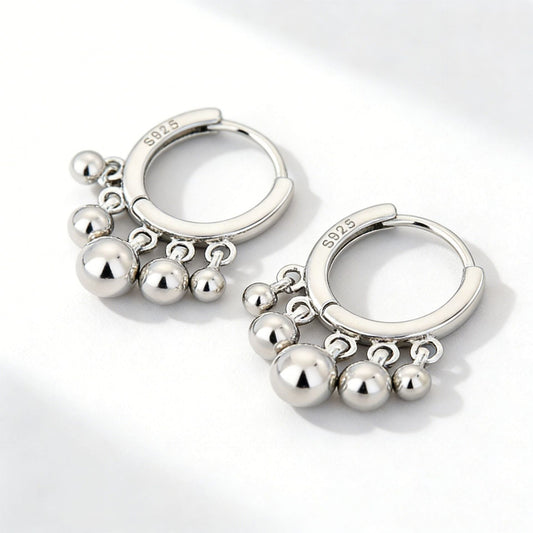 S925 Silver Tassel-shaped Pendant Earrings